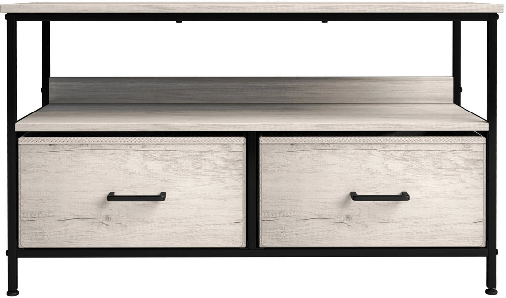 Rustic Beige TV Stand Dresser with 2 Drawers L2049