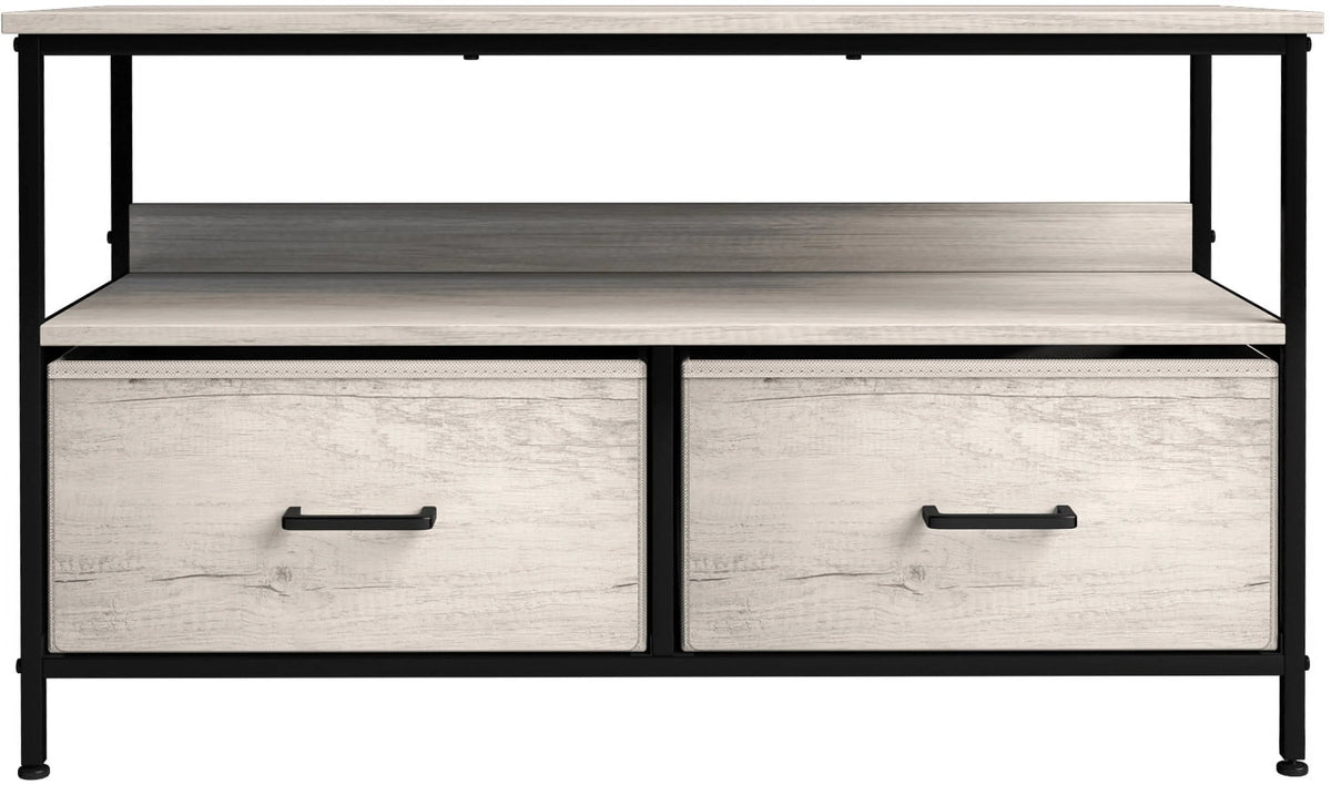 Rustic Beige TV Stand Dresser with 2 Drawers L2049