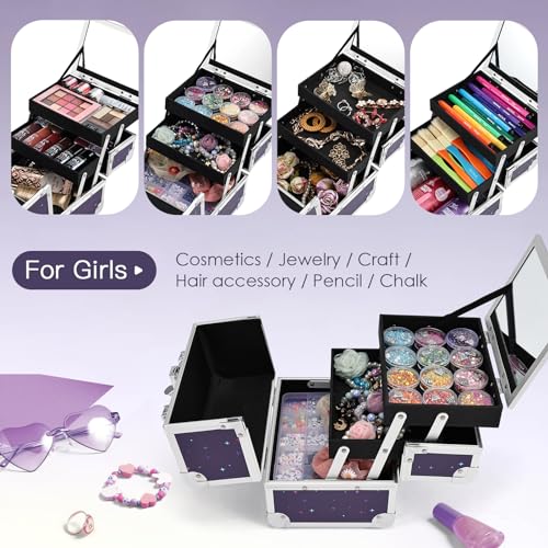 Unicorn Makeup Case with Trays & Mirror F151627