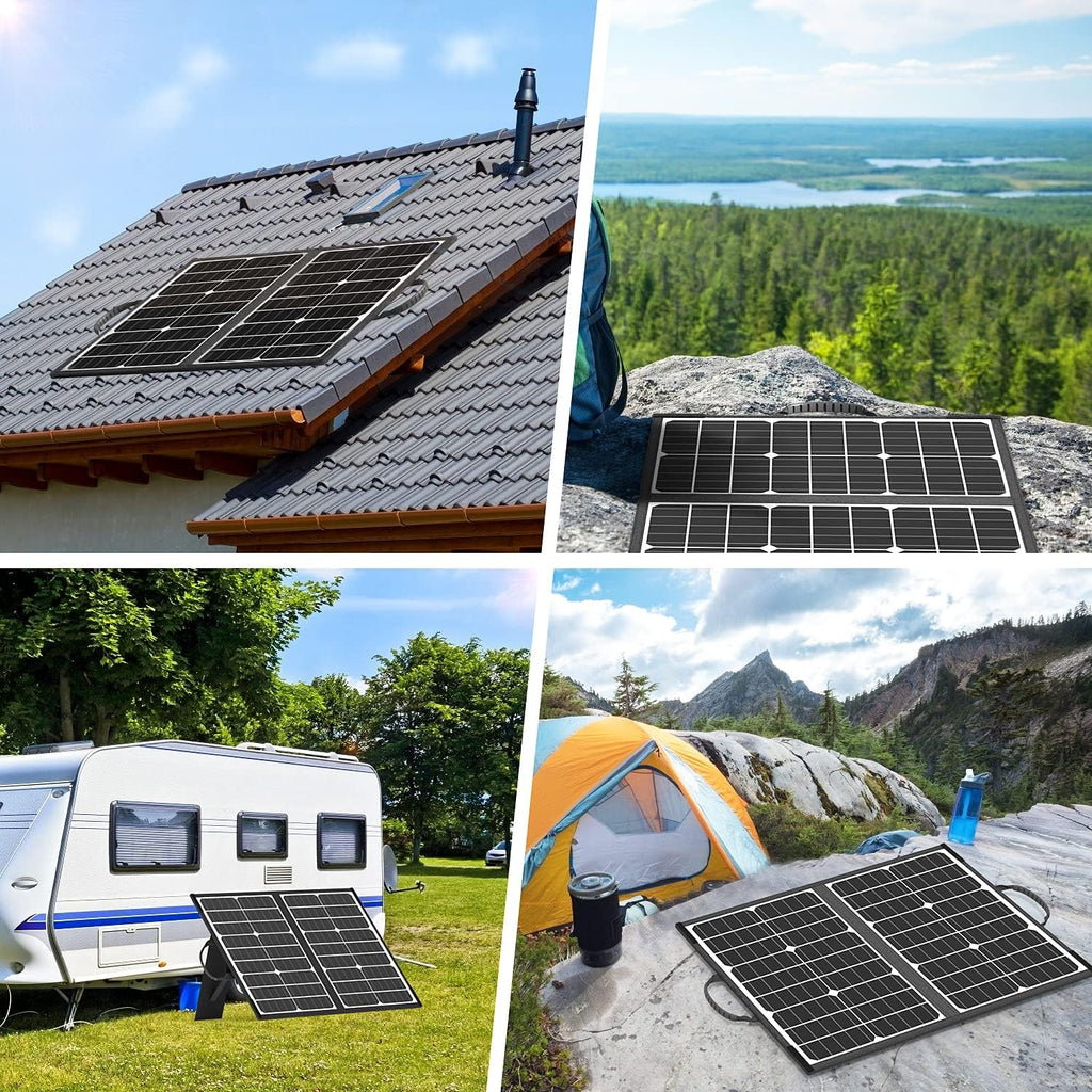 60W Foldable Monocrystalline Solar Panel with USB Ports F170
