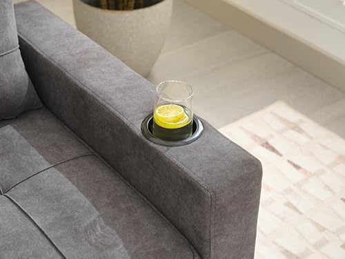 Green Convertible Sleeper Sofa Bed with USB Charging Cupholders R644102
