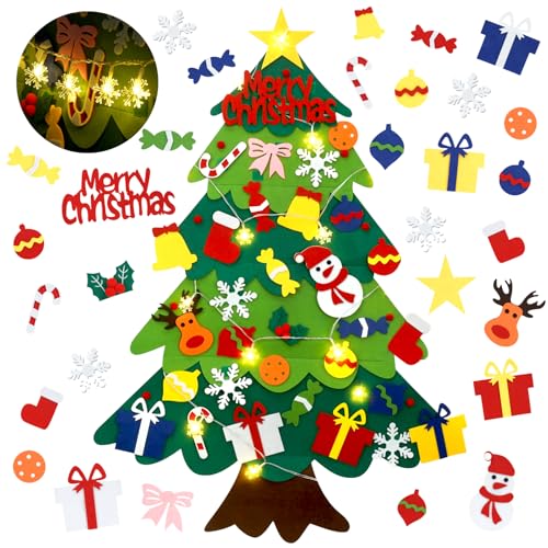 3.2FT Felt Christmas Tree with 30 Detachable Ornaments H298735