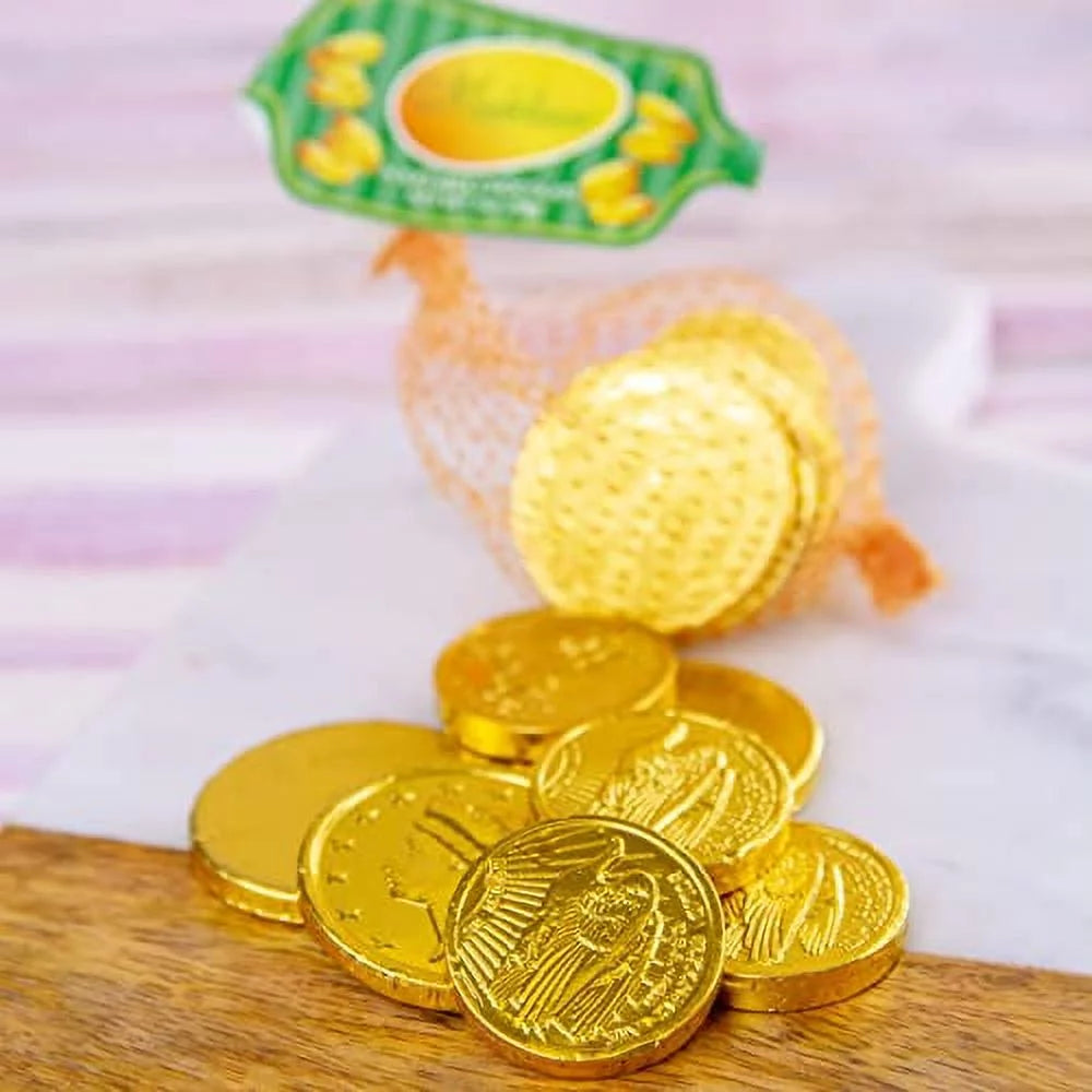 3 Mesh Bags Of 7 Pieces Each Milk Chocolate Coins R566354