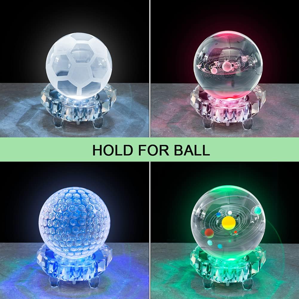 Crystal LED Light Base Multicolor Auto Flashing Pedestal J747452