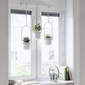 White & Brass Hanging Planter V95216