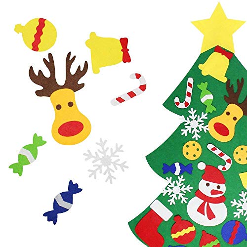3.2FT Felt Christmas Tree with 30 Detachable Ornaments H298735