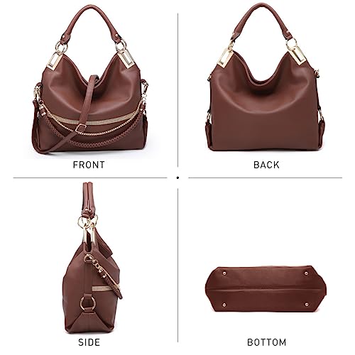 Vegan Leather Rhinestones Hobo Shoulder Bag K418