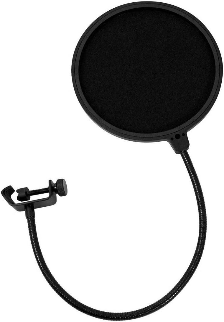 2-in 2-out USB Audio Interface with Mic, Headphones, Pop Filter, Mic Stand & XLR Cable Bundle D91674