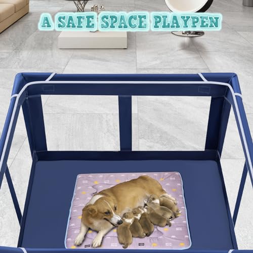 42x42x25.6 Inches Dog Playpen with Gate O1894