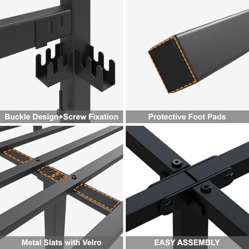 Black Full Size Metal Platform Bed Frame F977225