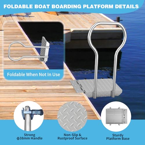 Foldable Dock Boarding Platform with Handrail J415