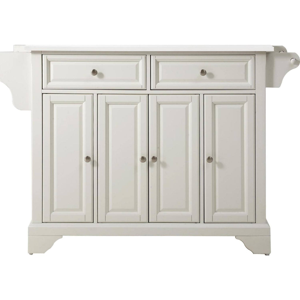 White Granite Top Full Size Kitchen Island Cart O502