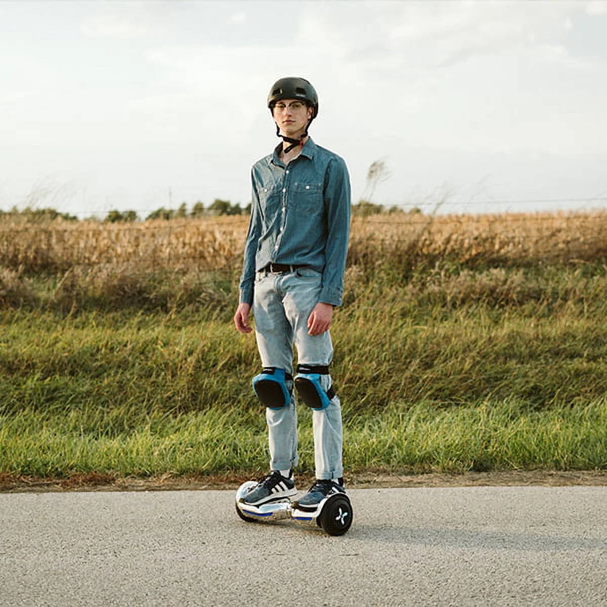 6.5 in LED Wheel Hoverboard, 220 lb Max Weight, Blue Q5037