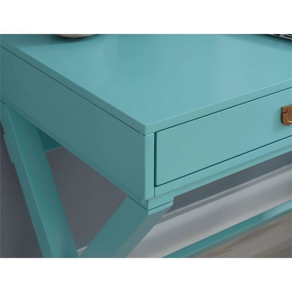 Blue Wood Writing Desk L202