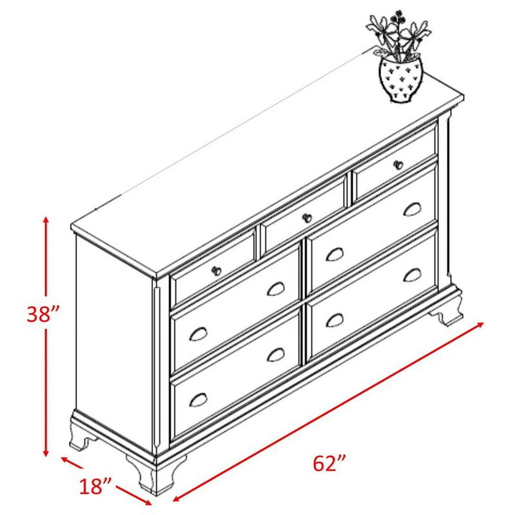 7 Drawer Cherry Dresser H984082