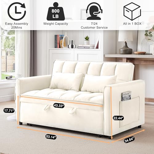 Black Velvet Convertible Sleeper Sofa Bed E2692