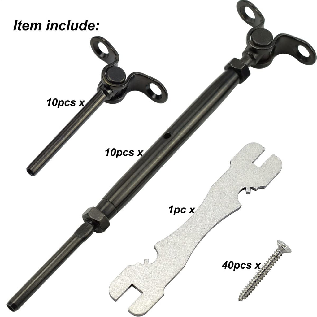 Black Cable Railing Hardware Kit, 10 Pairs D87980