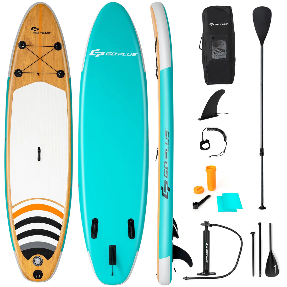11' Inflatable Stand Up Paddle Board with Bag Paddle Pump K6068