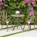 3PC Cast Aluminum Bistro Table and Chair Set W60906