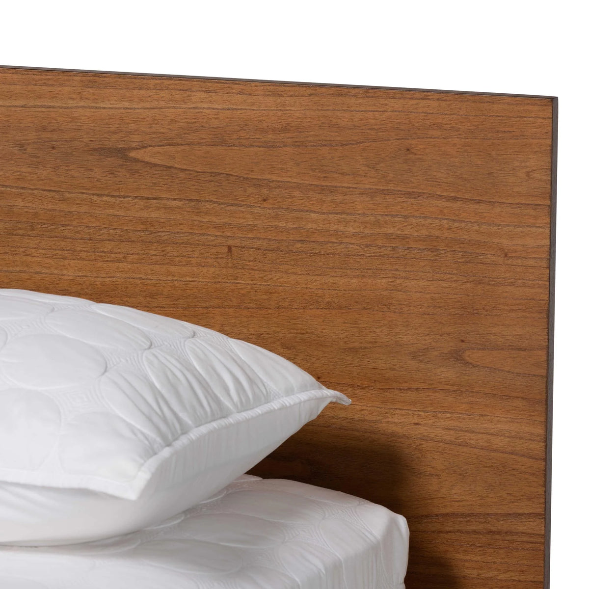 King Size Walnut Brown Wood Platform Bed Z33940