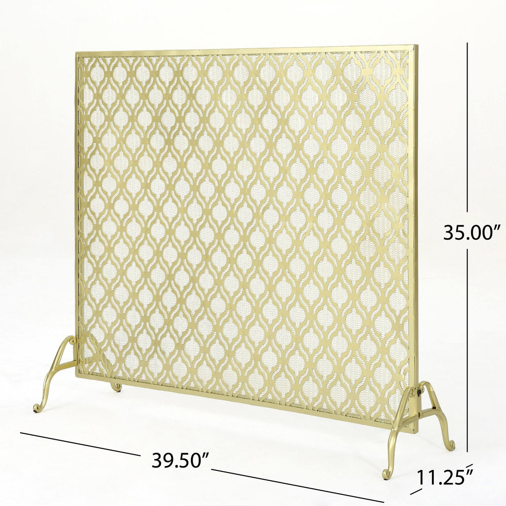 Black Iron Fireplace Screen Z130