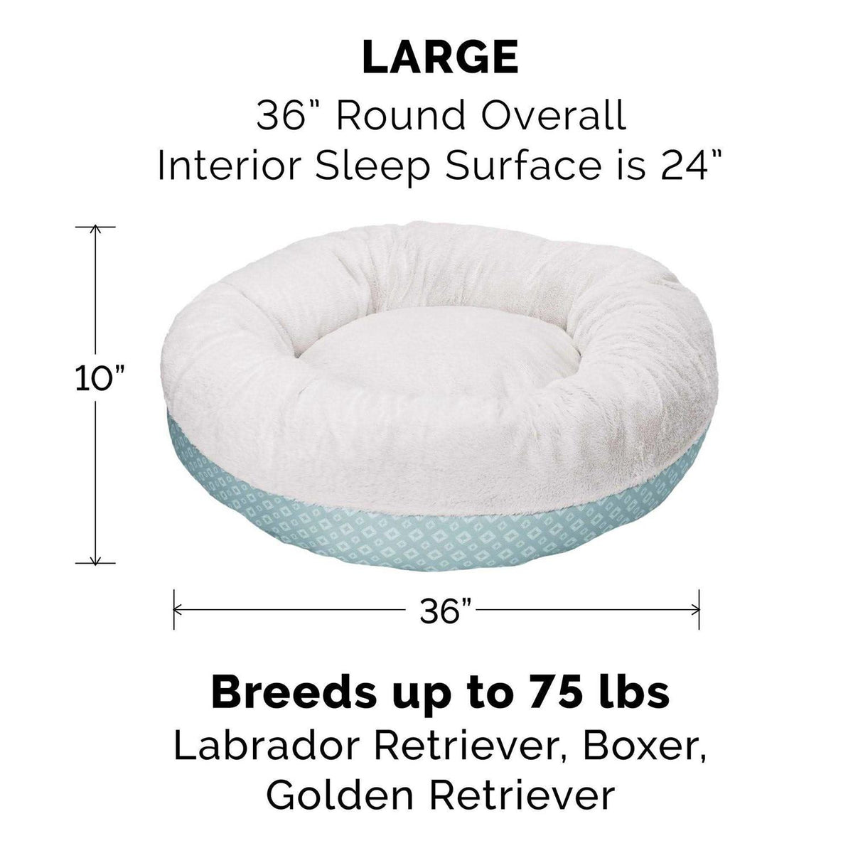 Plush Diamond Print Donut Pet Bed U644