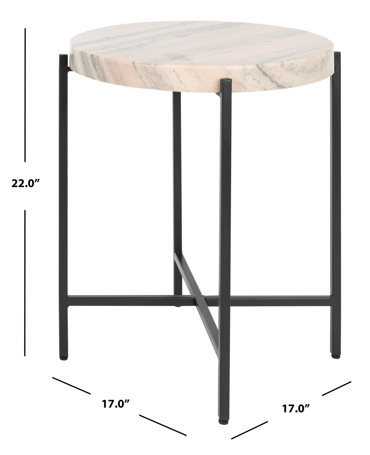 Burnt Orange Stone Round Top Accent Table Y5087