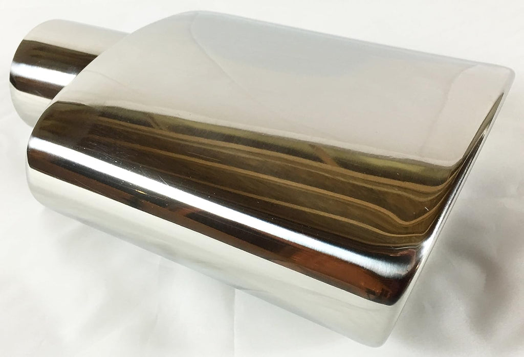 Polished Stainless Steel Rolled Oval Exhaust Tip Pack of 2 I46128