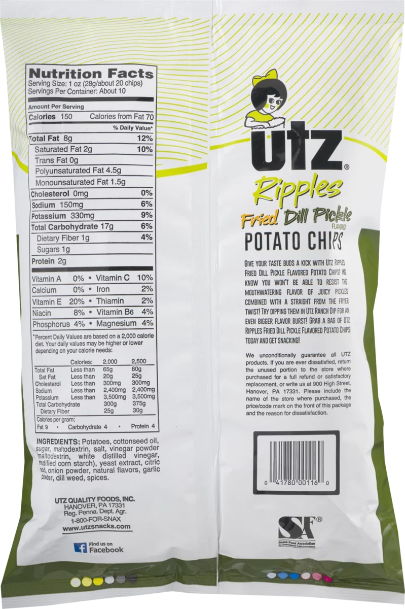 Fried Dill Pickle Flavored Potato Chips 3-Pack 7.75 oz Family Size P572