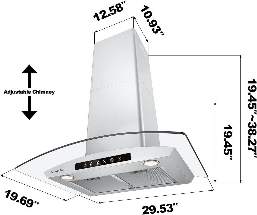 30 inch Wall Mount Stainless Steel Range Hood K1869