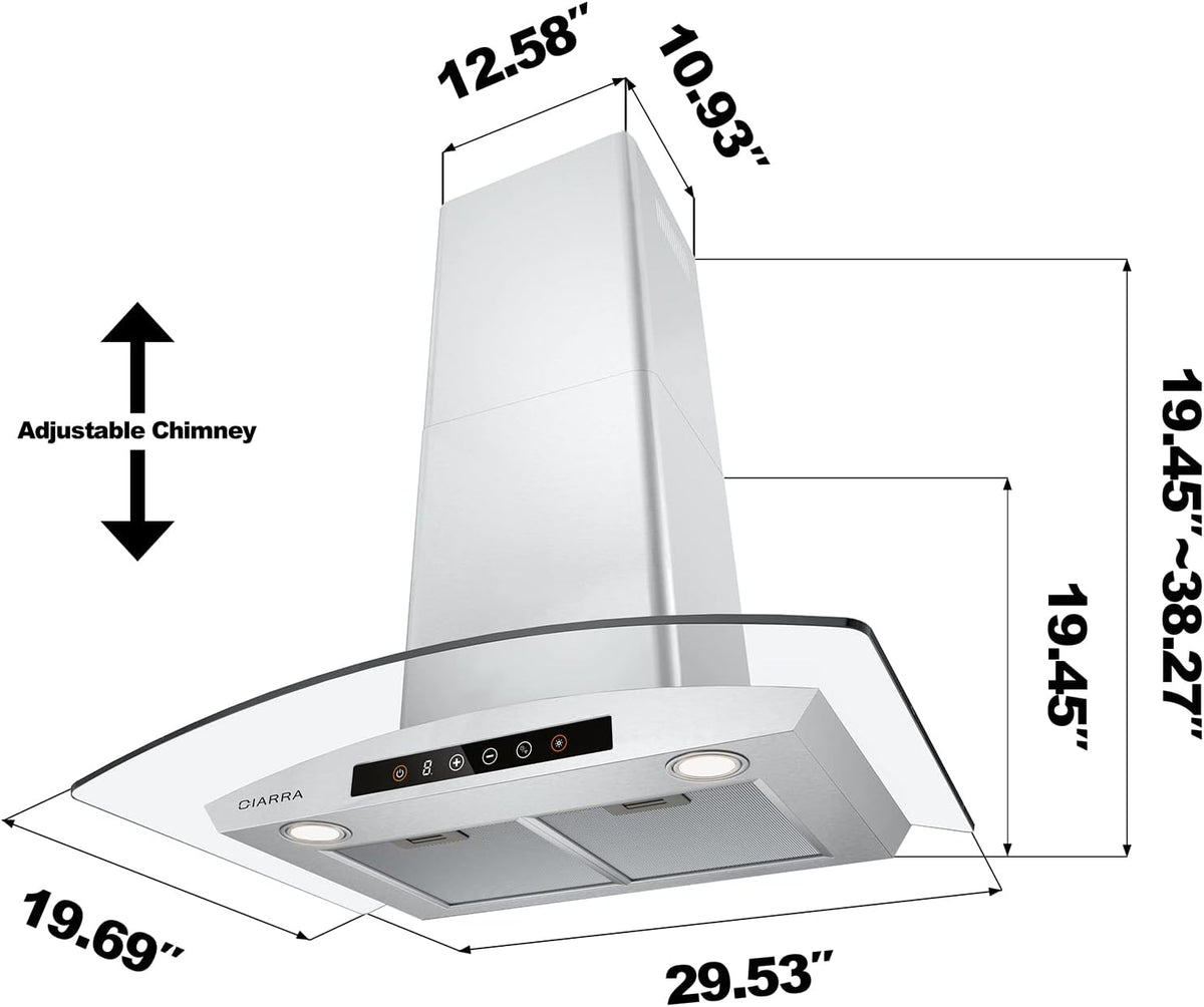 30 inch Wall Mount Stainless Steel Range Hood K1869