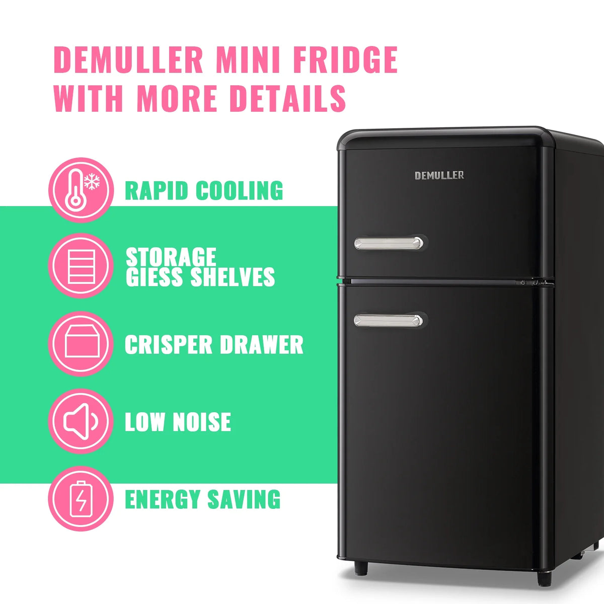 3.5 Cu. ft Double Door Mini Fridge W761499