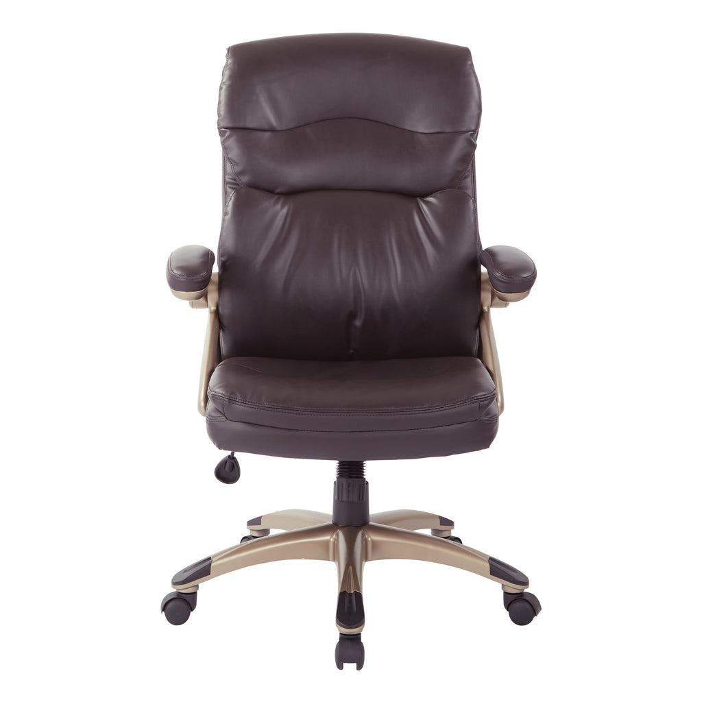 High Back Executive Chair with Espresso Bonded Leather T88653