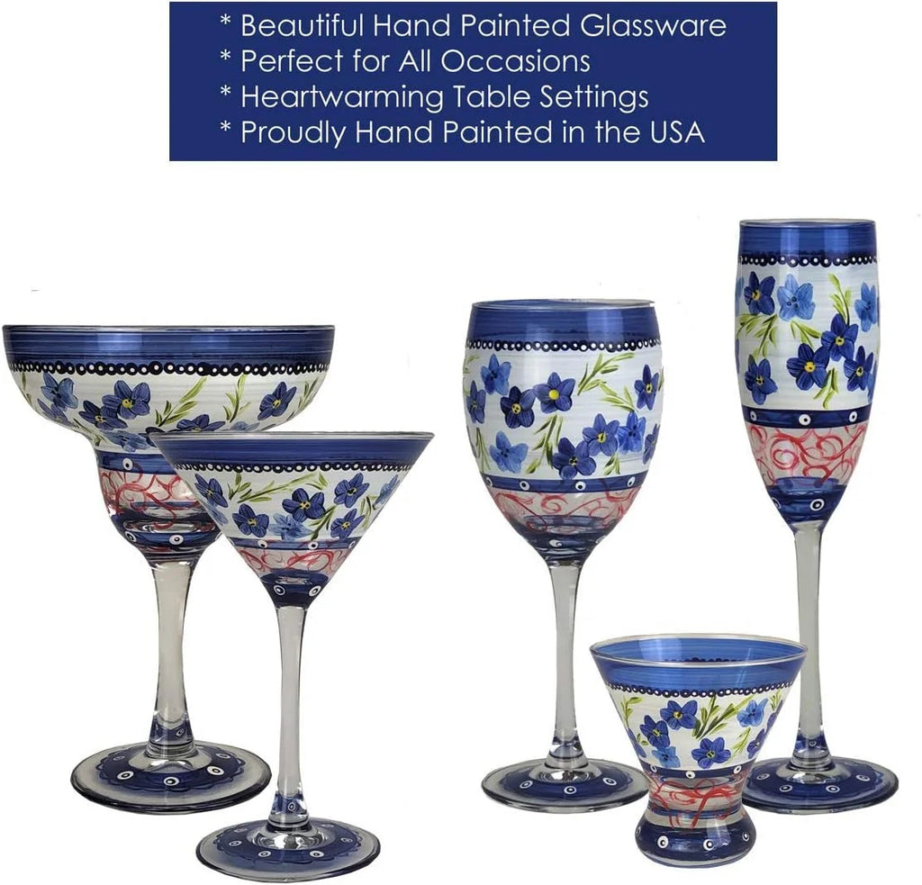 Hand Painted Martini Glasses Set Of 2 W129