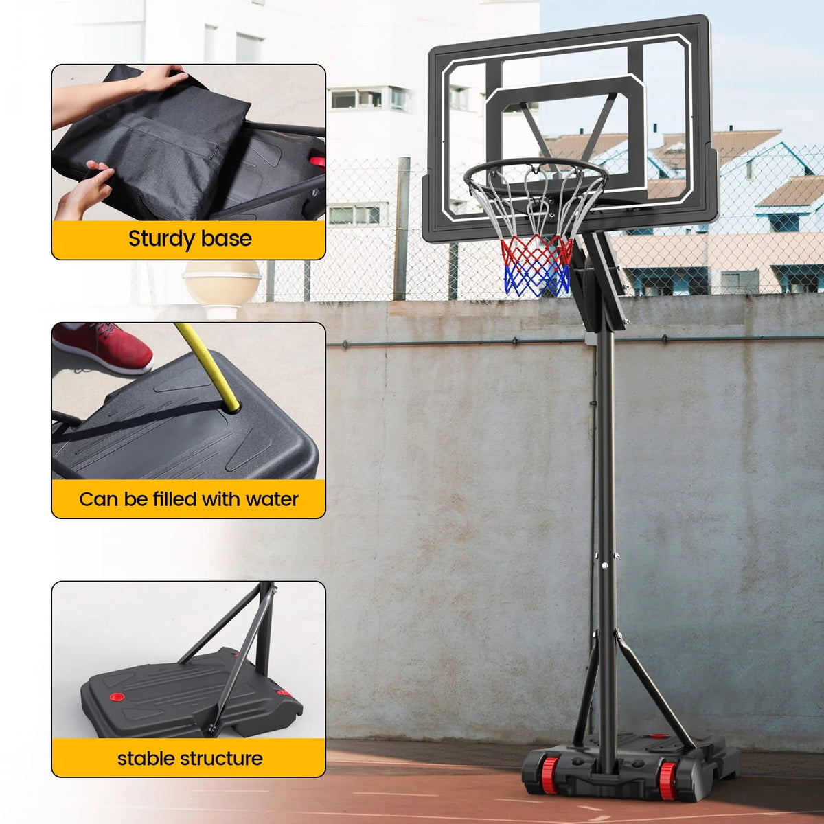 Portable Basketball Hoop & Goal System 5.5 - 9.5 ft. Adjustable X61484