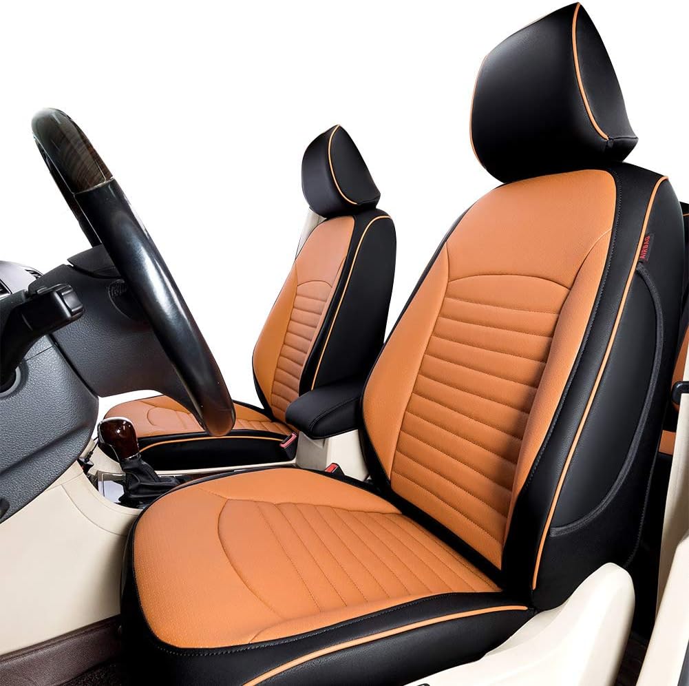 Custom Fit Full Set Car Seat Covers Leatherette Black/Grey J232100