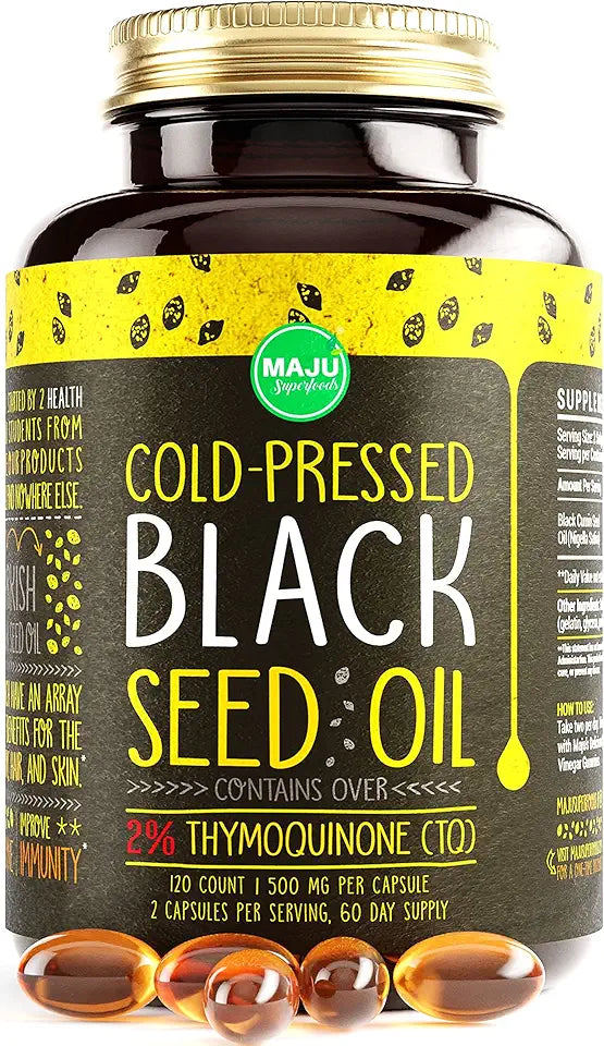 Black Seed Oil Capsules 500mg 120 Count H897989
