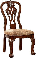 Brown Cherry Wood Padded Dining Chair (Set of 2) E7798