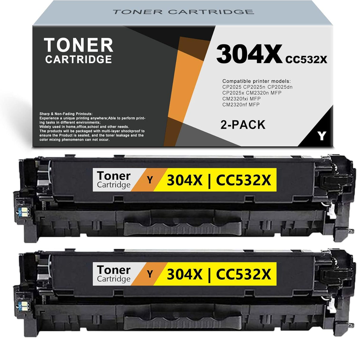2 Pack Yellow High Yield Toner Cartridge Q803280