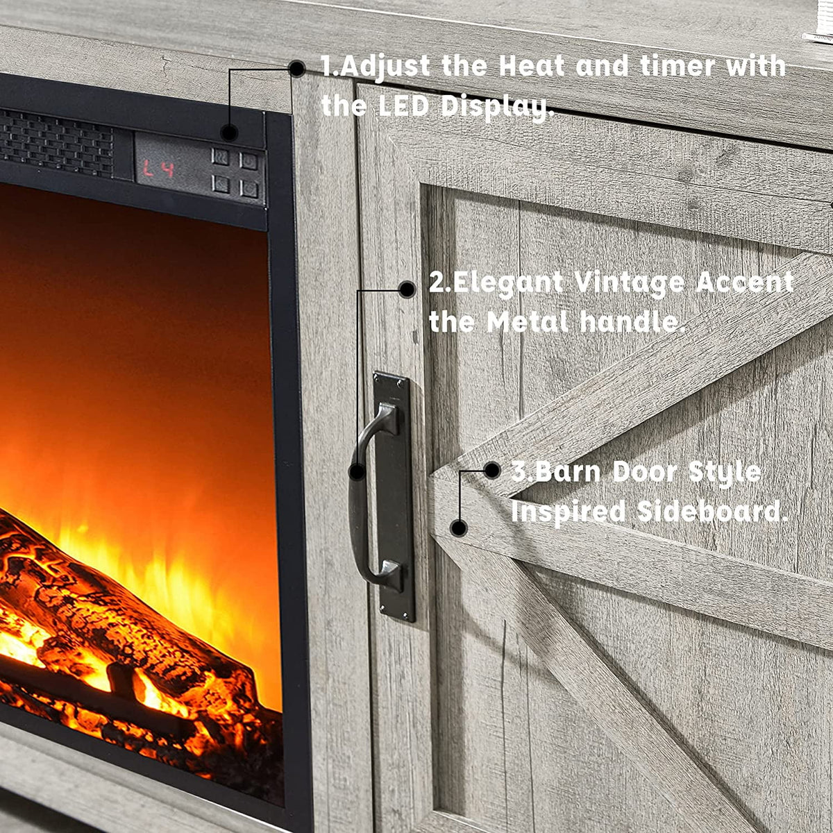66" TV Stand with Electric Fireplace K89790