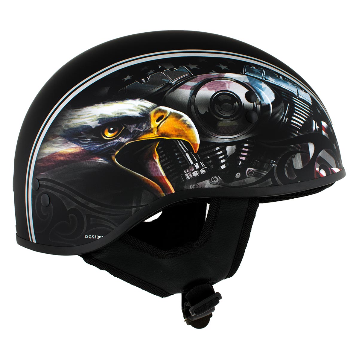 Flat Black Motorcycle DOT Half Helmet C548