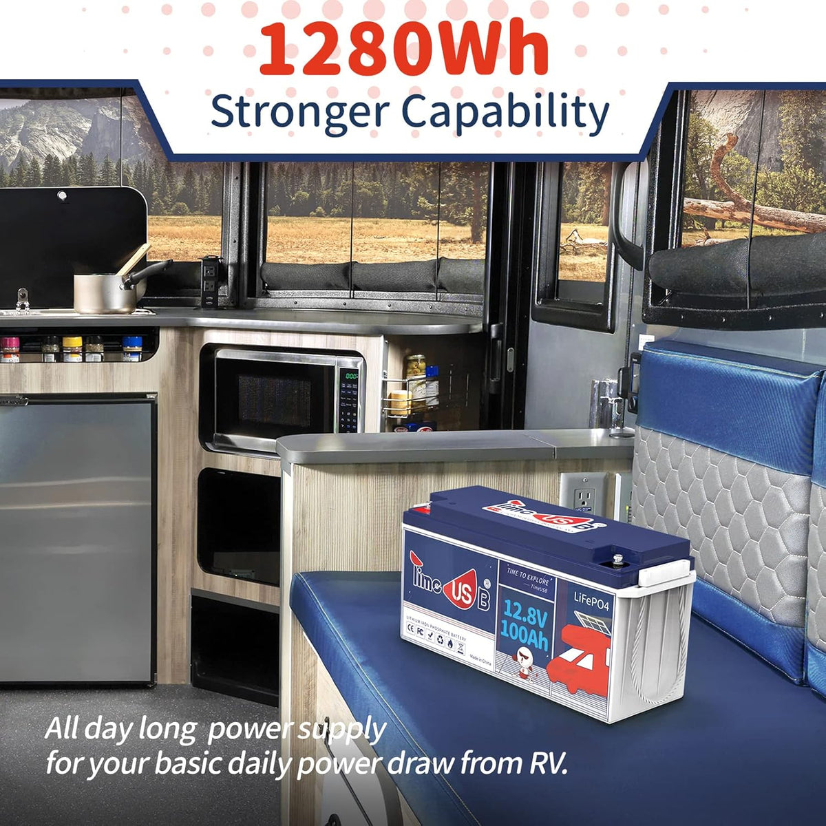 12V 100Ah LiFePO4 Battery with 100A BMS Z344431