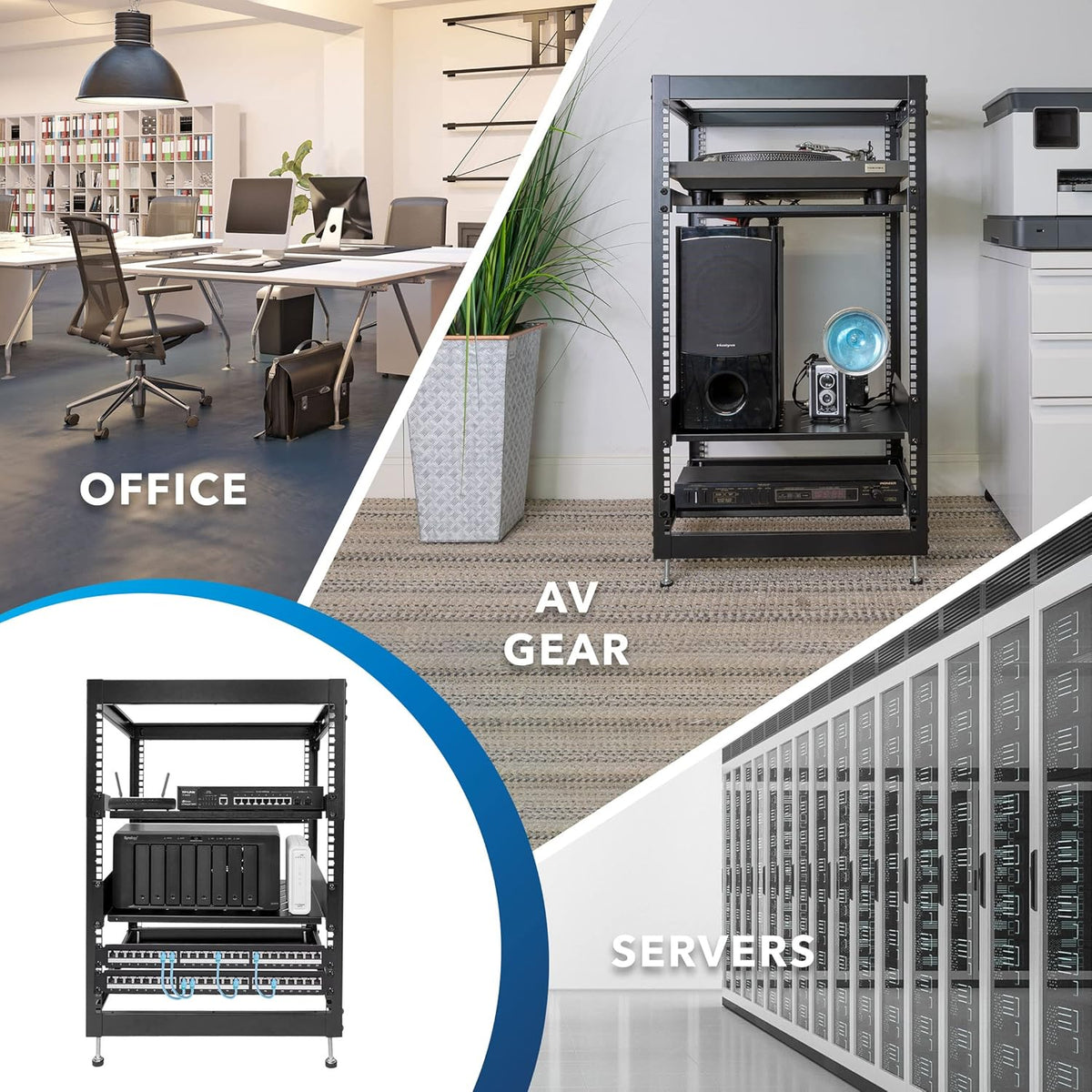 15U Server Rack with 2 Shelves Included J972764