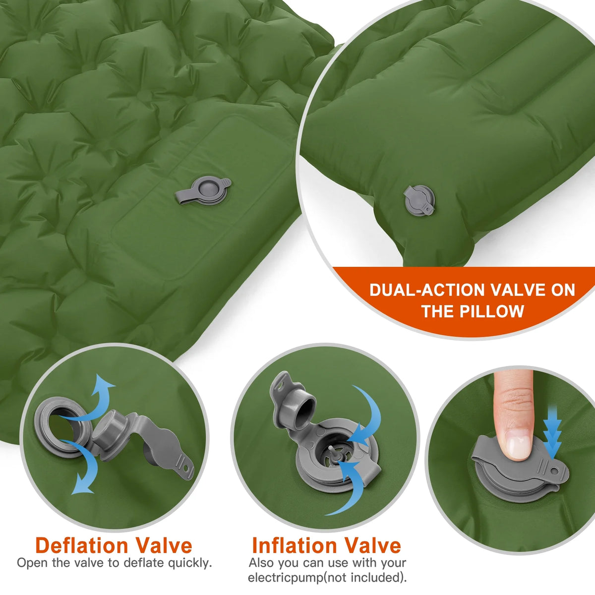 Ultralight Inflatable Camping Pad with Pillow F626