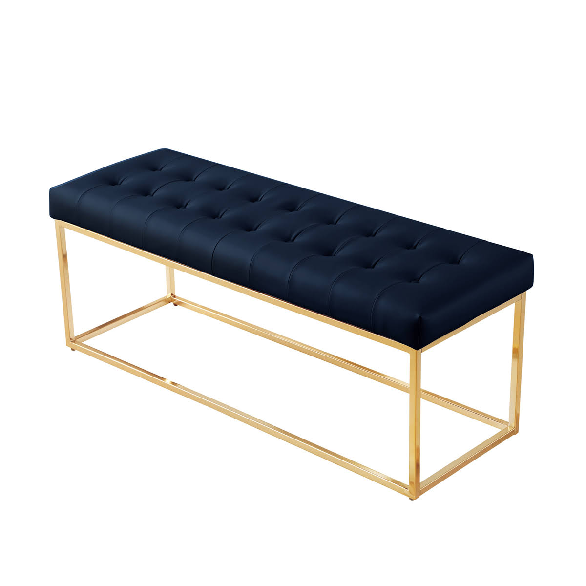 Tufted PU Leather Bench Metal Frame G63700