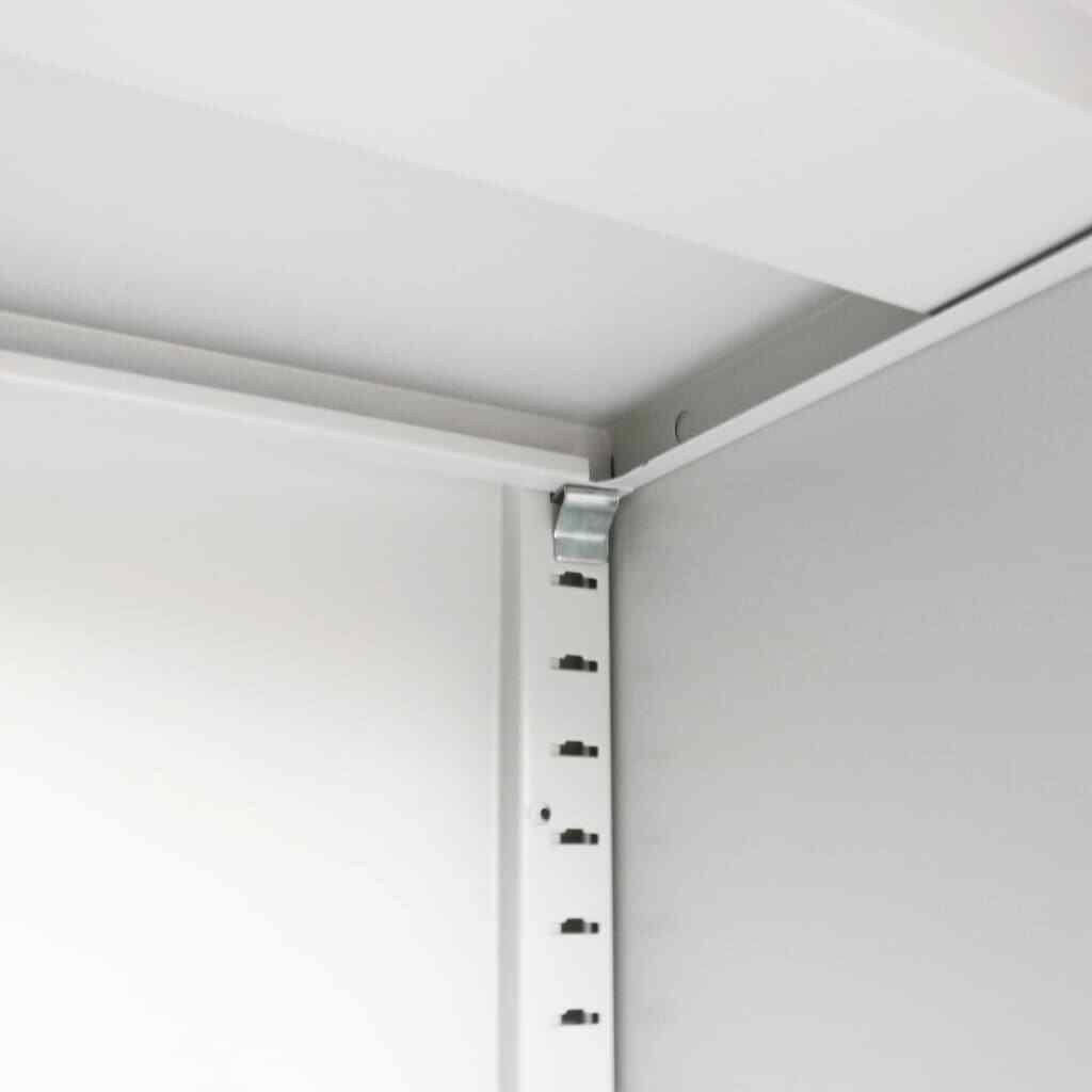 Gray Metal Office Cabinet with Sliding Doors I49900