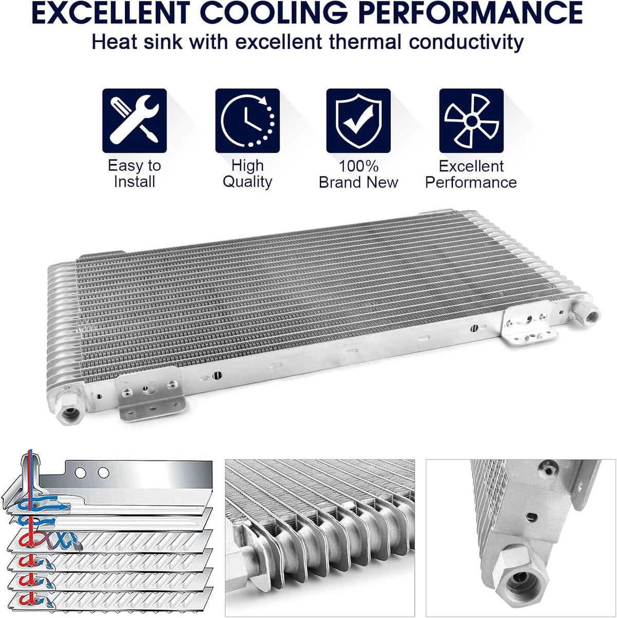 Transmission Oil Cooler Kit with Mounting Hardware V912