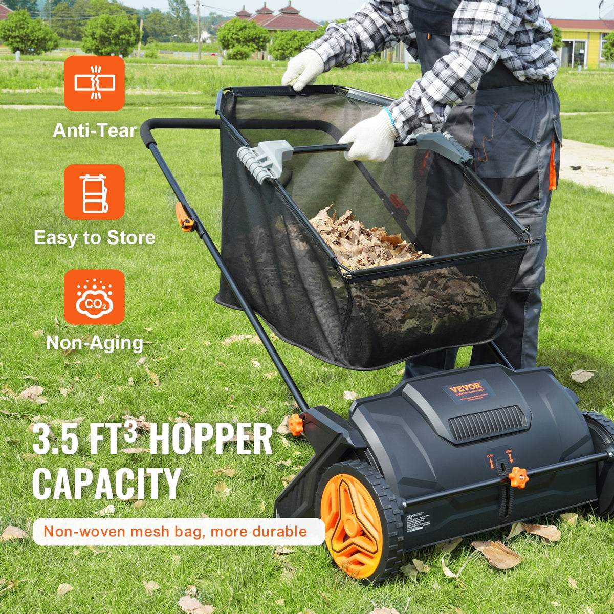 21-inch Push Lawn Sweeper with 3.5 cu. ft Collector T91404
