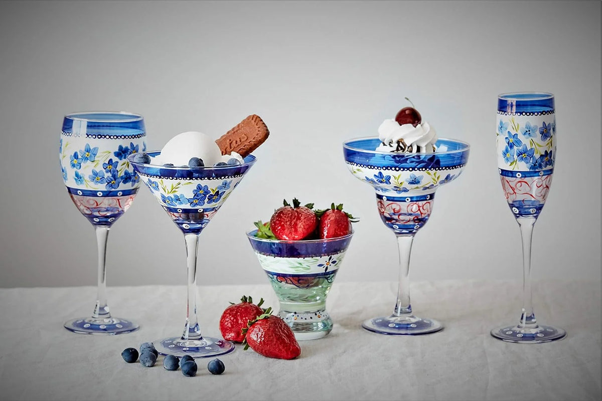 Hand Painted Martini Glasses Set Of 2 W129
