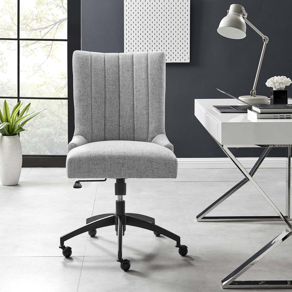 Black Light Gray Tufted Fabric Office Chair S286940